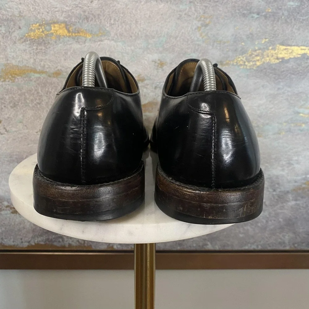 Johnston & Murphy Shoes Mens Size 9 D Black Leather Derby Square Toe 22-2831